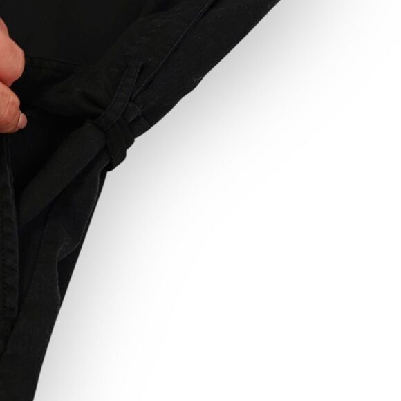 Banana Republic Linen Cotton Blend Black Sheath Midi Dress V-neck Sleeveless L - Picture 8 of 9